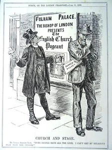 c1909 GEORGE BERNARD SHAW - FULHAM PALACE CHURCH & STAGE Original Punch Cartoon - Bild 1 von 2