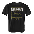 Stundenlohn Elektriker Herren T-Shirt Spruch Elektroinstallateur Handwerk Beruf
