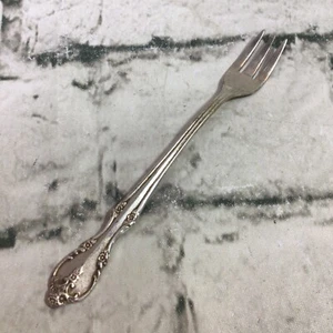 Rogers & Bros Utensil Silver Plate Fork 3 Prong Seafood Appetizer Fork Floral - Picture 1 of 7