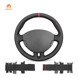 MEWANT Funda de volante de cuero sintético liso en relieve para Renault Clio 3 2005-2012 - Imagen 1 de 10