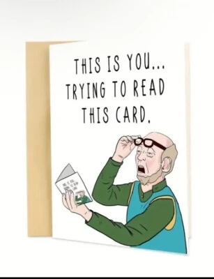 Смешные очки для чтения это вы пустой отец день большая карта с конвертом - Изображение 1 из 4