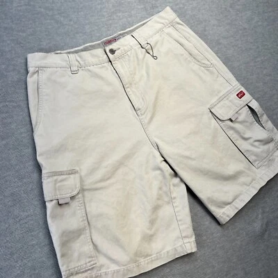 Pantalones Cortos De Colección Quiksilver Para Hombres 36 Beige Sueltos Relajados Carga Surf Patín Y2K Foto 1 de 4