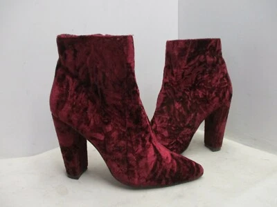 Jessica Simpson Teddi бордовый бархат молнии ультра высокий каблук ботильоны размер 5,5 M - Изображение 1 из 4