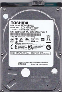MQ04UBD200 rev: AZA AD13/JT0B0U p/n: HDKBD79AZA31 T MAR/2024 2TB USB 3.0 TOSHIBA - Picture 1 of 6