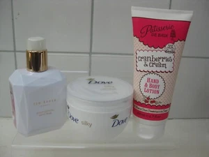 HAND BODY LOTION BUNDLE DOVE SILKY TED BAKER PRETTY PEARL PATISSERIE BAIN 750ml - Picture 1 of 8