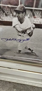 PHIL RIZZUTO SIGNED 11X14 B&W PHOTO WHEN HE WAS YOUNG SWINGING THE BAT 11" X 14" - Picture 1 of 10