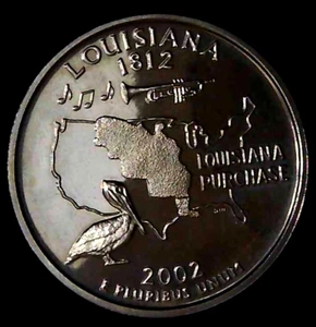 2002-S 25C State Quarter Louisiana GDC Proof CN CLAD 22rr1013-3 - Picture 1 of 2