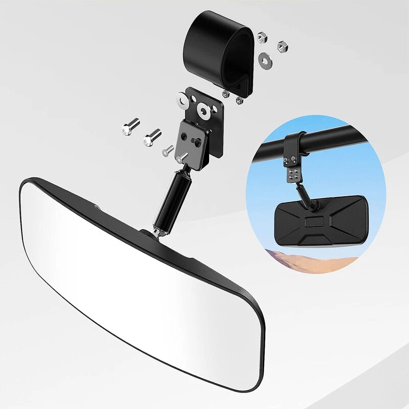 1.75" Universal UTV ATV Center Rear View Mirror Roll Cage Bar Adjustable Mirrors - Image 1 of 4