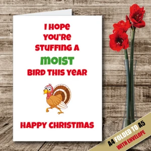 CHRISTMAS MOIST BIRD Naughty Greeting Card Novelty Humour Funny Rude Joke 48 - Picture 1 of 3