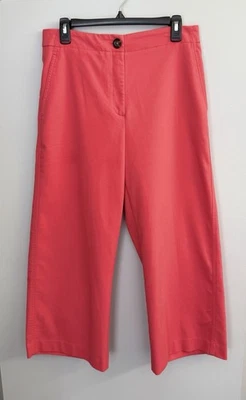 Брюки Ann Taylor Kate широкие укороченные изогнутые глубокие коралловые размер 8 классические минималистские - Изображение 1 из 4