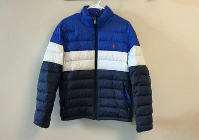 Chaqueta acolchada ligera Polo Ralph Lauren 175/96A talla mediana (M) azul, blanca, Foto 1 de 4