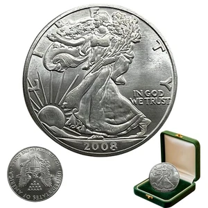 Moneda de $1 American Silver Eagle 2008 monedas conmemorativas de 1 oz placa de plata - Imagen 1 de 8