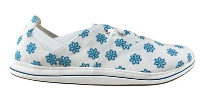Clarks Cloudsteppers Women’s Breeze Ave Sneaker White/Blue Floral Size 11W - Image 1 of 4