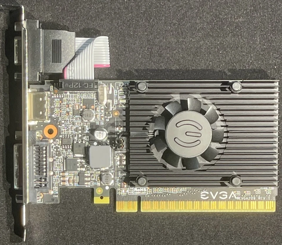 EVGA nVIDIA GeForce 210 Graphics Card / 1GB DDR3 SDRAM / PCI Express x16 / 2NK23 - Image 1 of 4