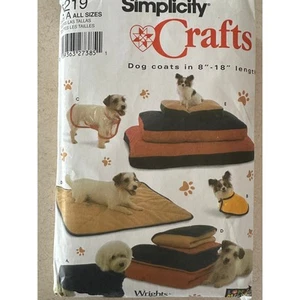 Simplicity Pattern 5219 Dog Bed Blanket Coats Longia Miller Design UNCUT Size A - Picture 1 of 5
