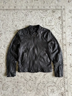 BLK DNM Cafe Racer Leather Jacket Biker Avant Garde Size M - Image 1 of 4
