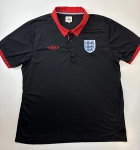 Vintage England National Football Team Umbro Polo Shirt Men's Size XL Black - Picture 1 of 6