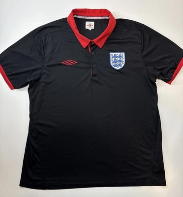 Vintage England National Football Team Umbro Polo Shirt Men's Size XL Black - Image 1 of 4