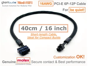 ⚡️UPgrading-16AWG PCI-E GPU 6P Cable for be quiet! Dark Pure Power -📏40cm / 16" - Picture 1 of 8