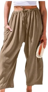 Tarse Women lined Wide Leg Pants Size L Color Coffee - Picture 1 of 8
