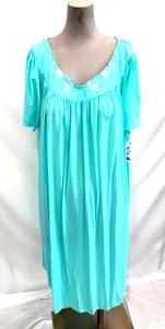 CAMISÓN MIDI MISS ELAINE CLÁSICO MUJER con MANGAS CORTAS-AQUA-TALLA 1X-NUEVO con ETIQUETA - Imagen 1 de 10