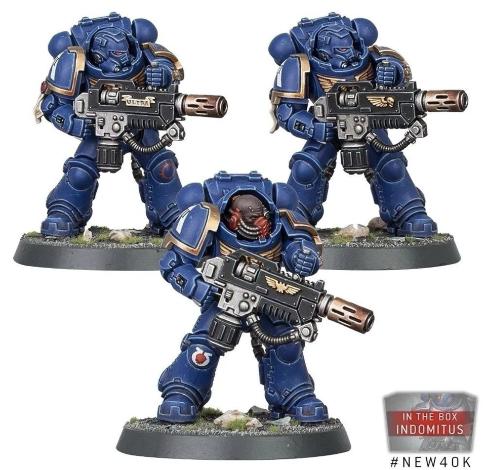 40k Escuadrón de Erradicadores de Marines Espaciales (3 Modelos) Nuevo de Lote Antiguo con Instrucciones y Bases Foto 1 de 1