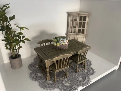 Dollhouse Farmhouse Style Table With 4 Chairs  - Image 1 of 2