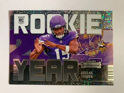 DALLAS TURNER ROOKIE YEAR Sparkle 2024 Panini Contenders VIKINGS #14 RC - Image 1 of 2