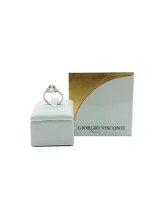 Anello da donna by Giorgio Visconti,in oro bianco 18kt con diamanti e morganite. - Foto 1 di 13
