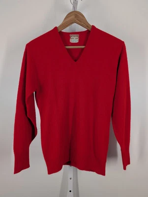 Suéter de Colección Años 50 McGregor Rockabilly Rojo Orlon Cuello en V Ropa Deportiva EE. UU. 38 Foto 1 de 4