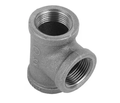 1" FemaleFM Tee Galvanized Malleable Iron Pipe Fitting NSF61-4 - Image 1 of 2