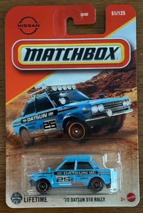 Brand New 2025 MATCHBOX Blue '70 DATSUN 510 RALLY 51/125 - Picture 1 of 1