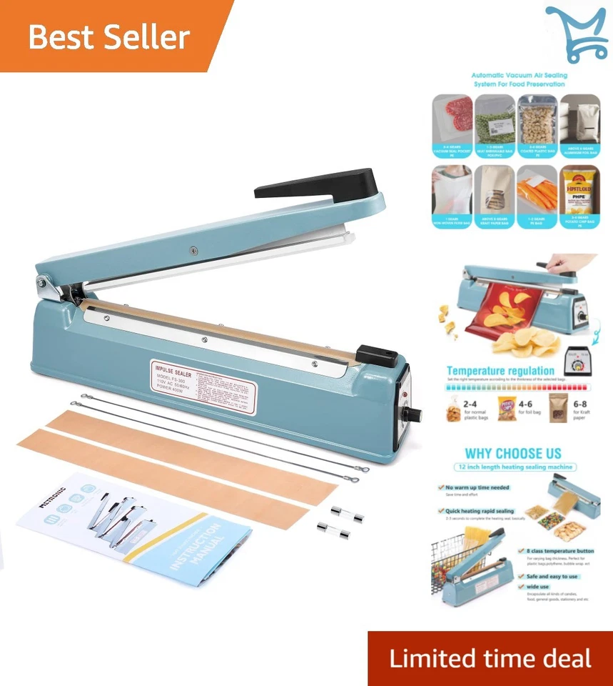 12 Food Preparation Equipment Inch Impulse Bag Sealer Poly Sealing Machine Heat