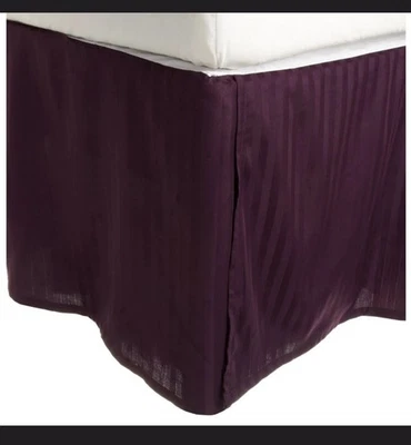 Superior Egyptian Cotton Sateen 300ct Thread Twin Bed Skirt Bedskirt Plum NEW - Image 1 of 4