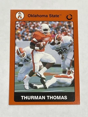1991 Collegiate Collection Oklahoma State #3 - Thurman Thomas - Cowboys - Image 1 of 2