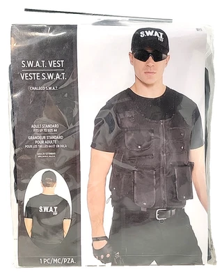 S.W.A.T. Chaleco Disfraz de Policía Disfraz de Oficial de Policía Adulto Estándar L 44Novedad NUEVO Foto 1 de 4