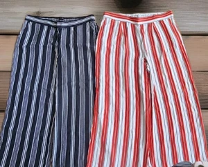 LOFT NUOVO CON ETICHETTE pacchetto di 2 pantaloni a righe fluidi pull on pantaloni poli rayon prezzo al dettaglio consigliato $69 ea - Foto 1 di 17