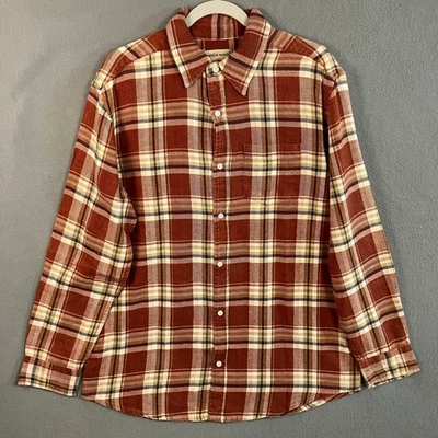 Scandia Woods Mens Long Sleeve Plaid Button-Up Flannel Shirt Size M Rosewood New - Image 1 of 4
