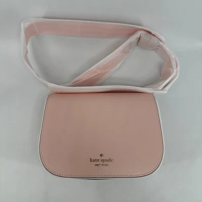 Kate Spade New York Madison 马鞍斜挎包粉色女式皮革口袋 — 第 1/4 张图片