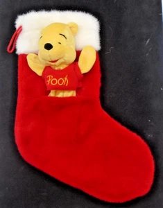 Disney Santa's Winnie the Pooh Plush Head Christmas Stocking 16" - Picture 1 of 5