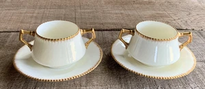 Antiq Haviland Double-handle Bouillon Consommé Cup w Underplate Gilman Collamore - Picture 1 of 12
