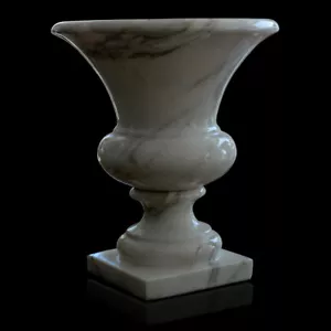 Vaso da Tavolo in Marmo Carrara con Piede White Marble Old Bowl Old Vase D.25cm - Picture 1 of 1