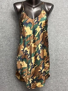 Magic Silk Vintage 100% Silk Camo Camouflage Chemise Retro Lingerie Med Hunter - Picture 1 of 12
