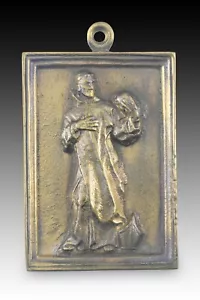Devotional plaque, Saint Bruno. Bronze. Spanish school, 19th century. - Picture 1 of 4
