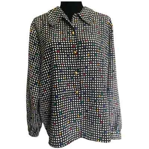 Blusa vintage de lunares con botones M - Imagen 1 de 8