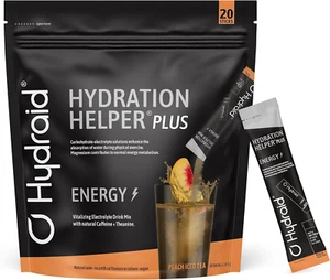 Hydraid® plus ENERGY Peach Iced Tea, Elektrolyt Pulver Koffein & Grüntee Extrakt - Bild 1 von 12