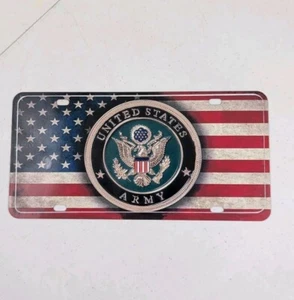 USA Army License Plate Seal Decoration Cover Flag American Military Car Truck - Picture 1 of 7