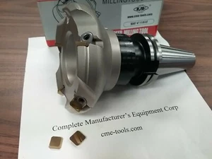 4" 45 degree indexable face shell mill w. CAT40 Arbor, face milling cutter--new - Picture 1 of 3