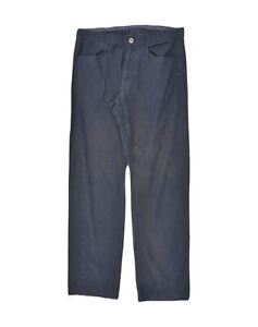 CALVIN KLEIN Mens Straight Casual Trousers W32 L32  Blue Cotton HN02