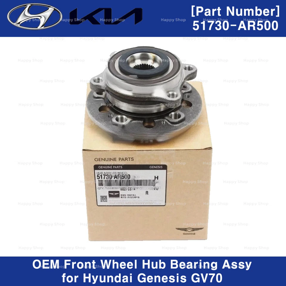 Buje y cojinete de rueda delantera originales OEM 51730AR500 para Hyundai Genesis GV70 Foto 1 de 2